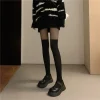 jk bas Épissés blanches japonais, faux mollet, au dessus du genou, collants sexy