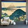 monte fuji, tapisserie japonaise avec impression artistique, la grande vague de kanagawa, décoration murale suspendue, tapisserie japonaise pour la maison