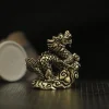 statue de dragon antique, ornement, animal du zodiaque, artisanat en laiton, décoration feng shui, figurines de bureau