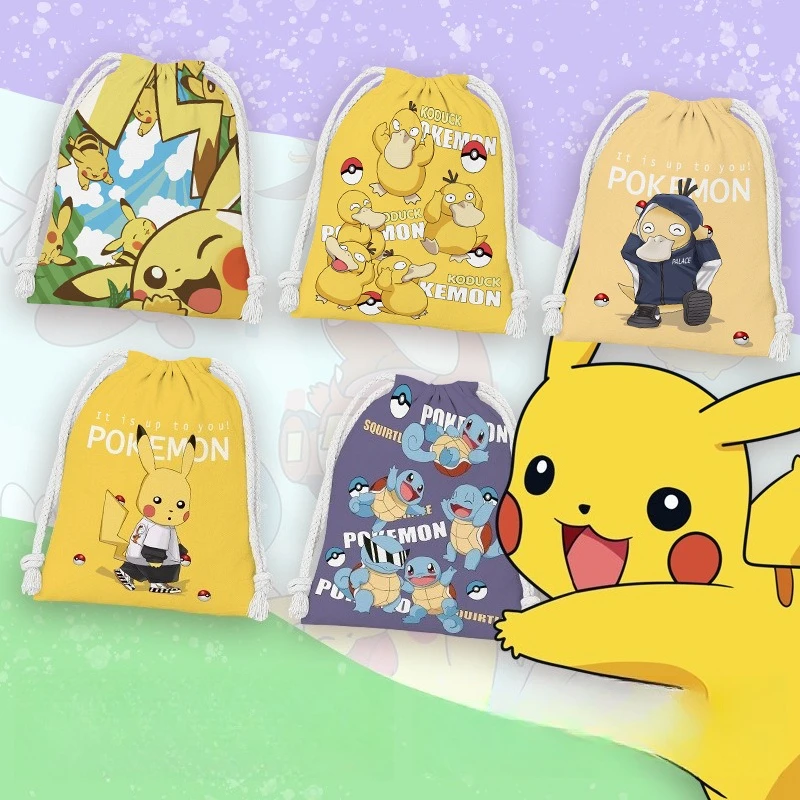 Sacs à cordon Pokemon, articles divers de voyage, sac de rangement de jouets sous-vêtements, sac de maquillage de dessin animé, cadeau de rangement Portable Sacs à cordon Pokemon, articles divers de voyage, sac de rangement de jouets sous-vêtements, sac de maquillage de dessin animé, cadeau de rangement Portable