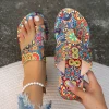 Femmes pantoufles bohème fleur motif sandales décontracté chaussures légères tongs mode grande taille pantoufles maison diapositives femmes Femmes pantoufles bohème fleur motif sandales décontracté chaussures légères tongs mode grande taille pantoufles maison diapositives femmes