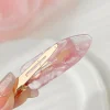 sakura – pince à cheveux en acétate rose sans couture, pince à bec de canard sans courbure, frange antidérapante, épingle à cheveux pour salon de coiffure pour femmes et filles