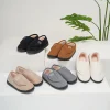 chaussures de maison en cuir suédé pour hommes, pantoufles coordonnantes, confortables, chaudes, peluche, intérieur, extérieur, pieds enflés diabétiques