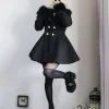 manteau lolita japonais en fausse fourrure pour femme, décontracté, manches longues, élégant, douce fille, harajuku y2k, vêtements d'automne et d'hiver