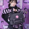 kuromi sac à dos mignon grande capacité femmes à la mode pochette d'ordinateur simplicité style scolaire japonais mode sac à bandoulière cadeaux