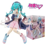 Nouveau Hatsune Miku Anime figure rose sakura position assise PVC figure modèle jouet décoration recueillir des cadeaux enfants cadeaux d&rsquo;anniversaire