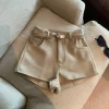 mode coréenne femmes noir blanc élégant sexy mini shorts kaki automne taille haute vacances pantalons courts dames 2025 streetwear