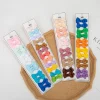 pinces à cheveux avec nœud papillon en ruban gros grain pour enfants, nœuds faits à la main, barrettes pour bébés filles, épingles à cheveux, accessoires photo, coffret cadeau, document solide, 12 pièces par lot