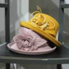 chapeau fedoras en feutre de laine pour femmes, couvre chef de fête, mode d'hiver asymétrique, chapeau seau