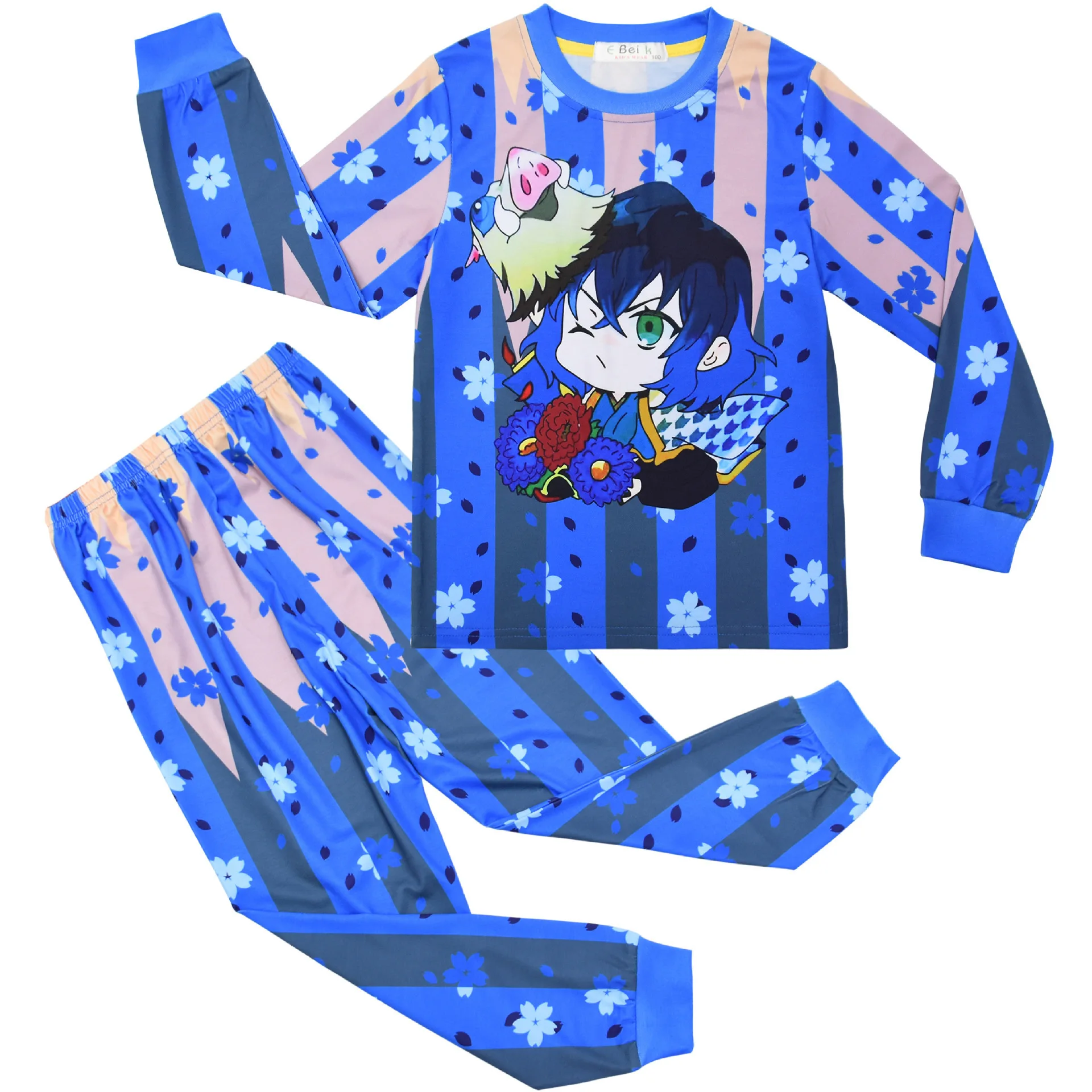 demon slayer t shirt pantalon anime enfant en bas âge garçons vêtements enfants kamado tanjirou printemps pyjamas à manches longues filles ensemble de vêtements de nuit décontractés demon slayer t shirt pantalon anime enfant en bas âge garçons vêtements enfants kamado tanjirou printemps pyjamas à manches longues filles ensemble de vêtements de nuit décontractés
