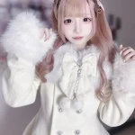 Manteau Lolita japonais en fausse fourrure pour femme, décontracté, manches longues, élégant, douce fille, Harajuku Y2k, vêtements d&rsquo;automne et d&rsquo;hiver