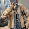 manteau en jean tricoté pour femme, veste courte en denim gris pour femme, petit patchwork, vêtements d'extérieur noirs, harajuku y2k, mode coréenne, offres