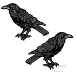 Écusson de Corbeau Brodé à Repasser, Décoration de Vêtements Écusson de Corbeau Brodé à Repasser, Décoration de Vêtements