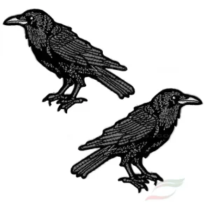 Écusson de Corbeau Brodé à Repasser, Décoration de Vêtements Écusson de Corbeau Brodé à Repasser, Décoration de Vêtements
