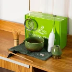 Service à thé Matcha japonais 8 pièces, bol avec bec verseur, support de fouet en céramique, Kit de cerimonie Matcha fait à la main pour la cerimonie du thé japonais