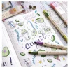 ensemble de stylos pinceaux de calligraphie de couleur rétro, 3 pièces, artisanat de scrapbooking, pointe souple, doublure fine double face, marqueurs de dessin de lettrage artistique