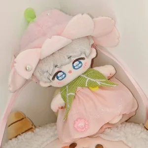 Sakura elfe 10cm coton poupée vêtements robe avec aile poupée vêtements tenue drôle rose poupée habiller ensemble poupée accessoires