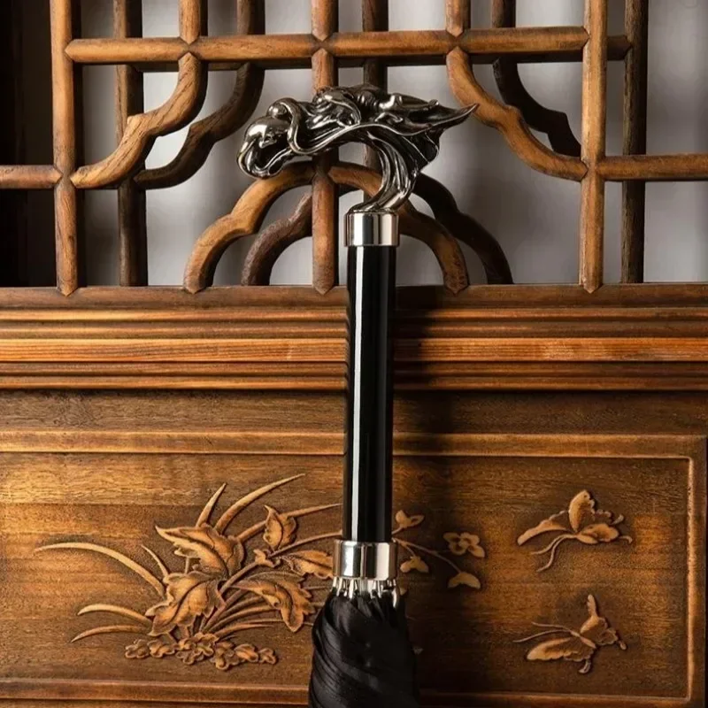 parapluie tête de dragon pour homme, sceptre, créatif, droit, à long manche, protection solaire, étanche à la pluie, pour la maison parapluie tête de dragon pour homme, sceptre, créatif, droit, à long manche, protection solaire, étanche à la pluie, pour la maison