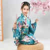 kimono japonais traditionnel imprimé floral pour enfants, robe kimono élégante pour enfants asiatiques sakura pour filles, nouveau style japonais