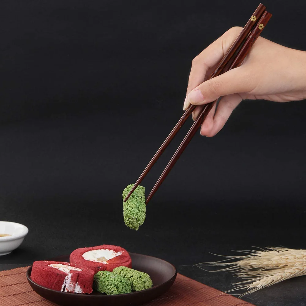 baguettes à sushi japonais en bois naturel, Écologique, réutilisable, coréen, chinois, ensemble de 5 paires baguettes à sushi japonais en bois naturel, Écologique, réutilisable, coréen, chinois, ensemble de 5 paires