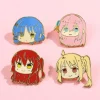 bocchi le rocher! broches en métal de dessin animé, anime gotoh hitori yamada ryo ijichi nijika, épingle à revers en alliage, badge de sac, décor, bijoux cadeau