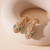 colliers serpent boucles d'oreilles ensemble de bijoux de luxe strass imitation perle chaîne de perles collier pour fête mariage cadeaux de mariée