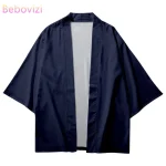 Kimono traditionnel japonais pour hommes et femmes, Kimono de samouraï Haori Obi, Cardigan de plage, Vêtements vintage asiatiques