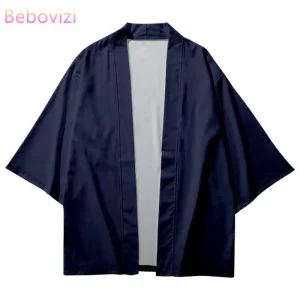 Kimono traditionnel japonais pour hommes et femmes, Kimono de samouraï Haori Obi, Cardigan de plage, Vêtements vintage asiatiques Kimono traditionnel japonais pour hommes et femmes, Kimono de samouraï Haori Obi, Cardigan de plage, Vêtements vintage asiatiques