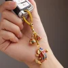 pendentif clé de voiture koi exquis de haute qualité, 1 pièce, porte clés de sac de couple de style chinois, lanière de bijoux suspendue
