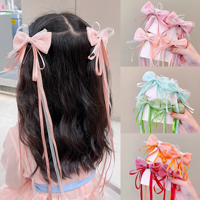Épingle à cheveux avec sangle à nœud pour enfants, couvre chef tissé pour bébé, longue beauté, accessoires pour cheveux pour filles, nouvelle mode Épingle à cheveux avec sangle à nœud pour enfants, couvre chef tissé pour bébé, longue beauté, accessoires pour cheveux pour filles, nouvelle mode