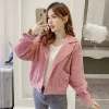 veste courte doublée en velours côtelé pour femme, vêtements élégants, mode jeune, promotion, printemps, automne, mixte, harajuku, 2025