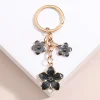 porte clés plante mignon sakura fleur, en émail, pour femmes et filles, accessoire de sac à main, clés de voiture, bricolage, bijoux doux, cadeaux