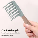Brosse à cheveux à main peigne à dents larges peigne plat en plastique Massage du cuir chevelu peigne lissant démêlant peigne de coiffure outil de coiffure