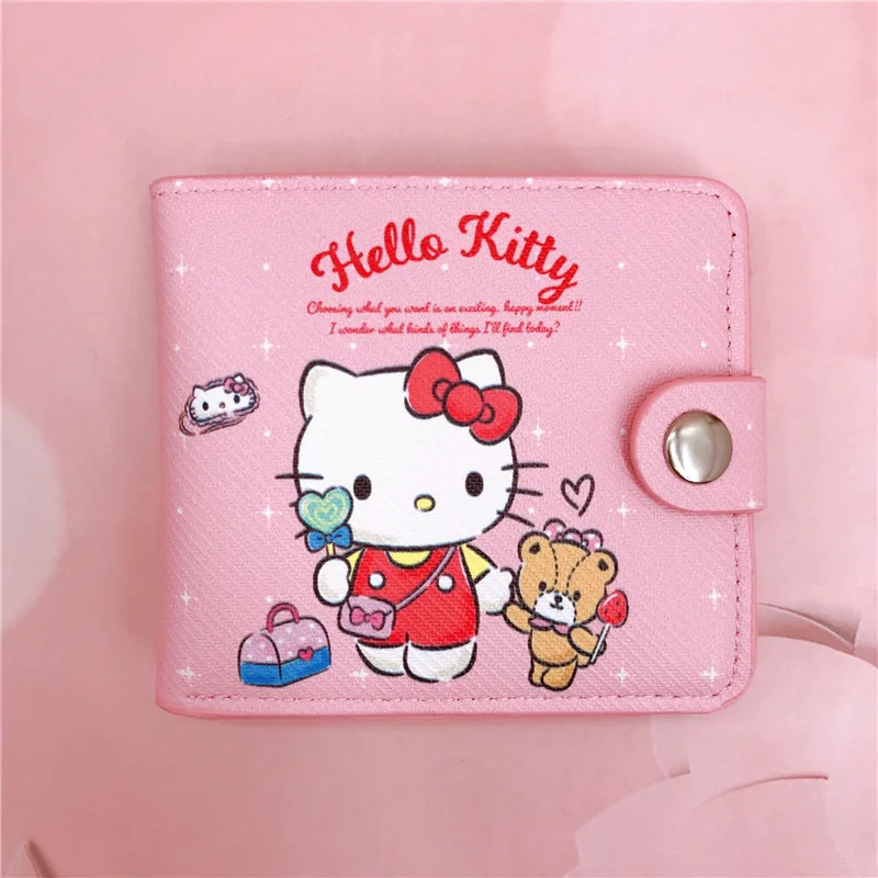sanrio hello kitty cannelle ma mélodie kuromi nouveau pu sac d'argent décontracté porte monnaie paquet de cartes portefeuille avec boutons sanrio hello kitty cannelle ma mélodie kuromi nouveau pu sac d'argent décontracté porte monnaie paquet de cartes portefeuille avec boutons 