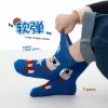 paquet de 5 chaussettes d'équipage de dessin animé pour garçons enfants étudiants coton peigné doux respirant enfants chaussettes de cheville automne hiver conception de dessin animé