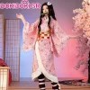 costume de cosplay kamadoo nezukoo, anime dokidoki sr, kimono rose pour femmes, accessoires de perruque de cosplay d'halloween, en stock
