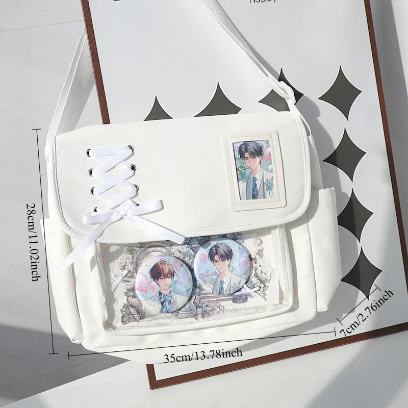 sac à bandoulière de style collège japonais pour filles, sac à bandoulière polyvalent décontracté, fourre tout en toile pour classe d'étudiant sac à bandoulière de style collège japonais pour filles, sac à bandoulière polyvalent décontracté, fourre tout en toile pour classe d'étudiant
