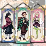 Affiche murale à défilement en tissu, tapisserie suspendue, Kamado Tanjiro Nezuko Kamado Giyu Tomioka Mitsuri Kanroji, Anime Prup