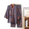 ensemble kimono japonais 100% coton crêpe, pyjama deux pièces pour couple, ample, pour hommes et femmes, costume à la vapeur, ensemble de service à domicile