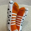 1/5 paires de chaussettes à motif d'anguille à bout fendu pour femmes et hommes, couvre pieds de dessin animé, bas à mi tube d'aquarium abstrait drôle
