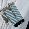 chaussettes rétro colorées à bout rayé, tube central fendu, en coton peigné, harajuku, chaussettes tabi japonaises pour femmes