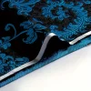 tissu brocart noir damassé floral – matériel d'ameublement et de décoration d'intérieur pour l'artisanat de bricolage, 75 cm de large, vendu au mètre