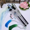 Éventail pliant de danse Tian Guan Ci Fu feng kr Shi qingxuan, accessoires d’antiquité pliés Éventail pliant de danse Tian Guan Ci Fu feng kr Shi qingxuan, accessoires d’antiquité pliés