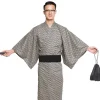 Été gris japonais traditionnel samouraï Kimono pour hommes Yukata Robe de bain Hekoobi Style ample Homewear ceinture longue Robe coton Été gris japonais traditionnel samouraï Kimono pour hommes Yukata Robe de bain Hekoobi Style ample Homewear ceinture longue Robe coton