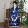 femmes élégantes kimonos traditionnel japon kimono robe avec obi imprimé fleur geisha robe vintage nouveauté cosplay costume
