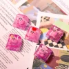 capuchons de touches de clavier translucides roses, thème star kabi, pour clavier mécanique, personnalité mignonne, accessoire de clavier de jeu sur pc, cadeau