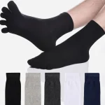 5 paires automne hiver chaussettes à orteils absorbant la sueur femmes chaussettes à cinq doigts à bout fendu Tube haut anti-dérapant équipage chaussettes dames