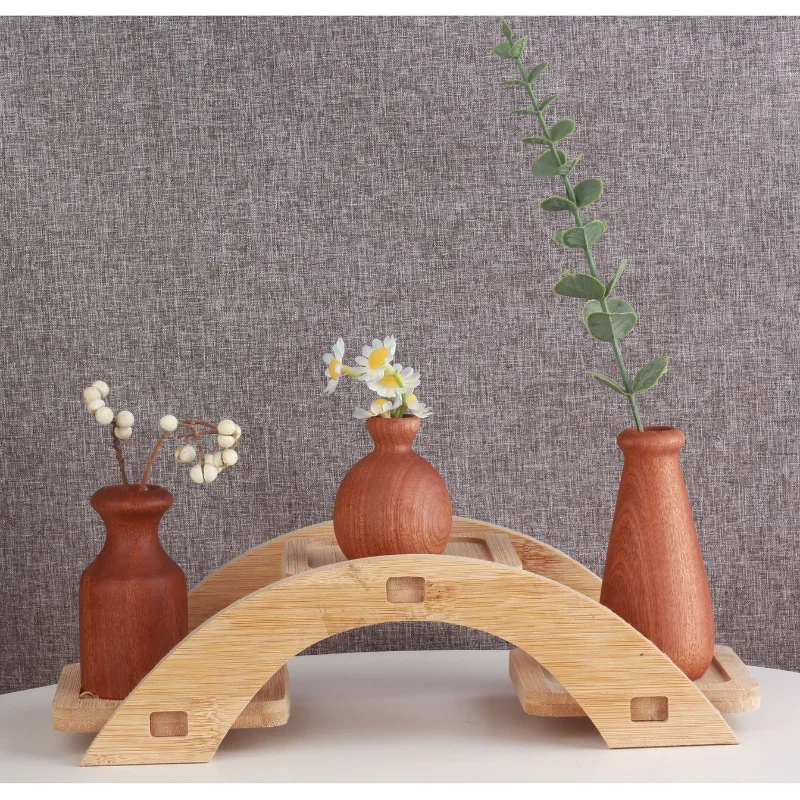 vase à fleurs en bois massif fait à la main, décoration de table rétro faite à la main, décoration de vase sec simple vase à fleurs en bois massif fait à la main, décoration de table rétro faite à la main, décoration de vase sec simple