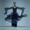 costume de danse classique pour femmes, robe en gaze fluide, tenue d'entraînement de style chinois, robe en gaze du rythme du corps féminin, martial