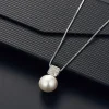 ensemble de bijoux avec pendentif en imitation de perles pour femmes, 2 pièces, collier, boucles d'oreilles, chaîne serpent, couleur argent, carré en métal, entièrement en cristal